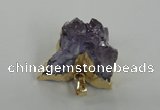 NGP1469 25*35mm - 30*40mm butterfly druzy amethyst gemstone pendants