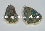 NGP1471 30*40mm - 40*50mm freeform chrysocolla gemstone pendants