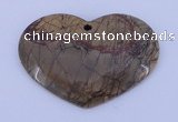 NGP148 2pcs 35*50mm heart fashion picasso jasper gemstone pendants