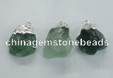 NGP1482 20*35mm - 25*45mm nuggets green fluorite pendants