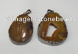 NGP1487 30*45mm - 40*50mm freeform plated druzy agate pendants