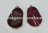 NGP1491 30*45mm - 40*50mm freeform plated druzy agate pendants