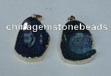 NGP1492 30*45mm - 40*50mm freeform plated druzy agate pendants