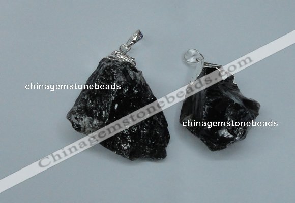 NGP1501 20*30mm - 25*50mm nuggets smoky quartz pendants