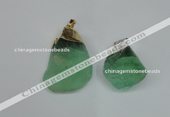 NGP1503 20*30mm - 25*50mm nuggets green fluorite pendants