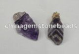 NGP1504 20*30mm - 25*50mm nuggets amethyst gemstone pendants