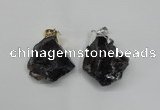 NGP1505 20*30mm - 25*50mm nuggets smoky quartz pendants