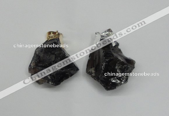 NGP1505 20*30mm - 25*50mm nuggets smoky quartz pendants