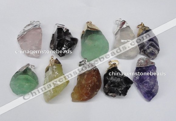 NGP1506 20*30mm - 25*50mm nuggets mixed quartz pendants