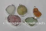 NGP1511 20*30mm - 25*35mm freeform plated druzy agate pendants