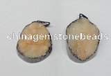 NGP1519 30*35mm - 30*40mm freeform plated druzy agate pendants