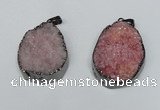 NGP1520 30*35mm - 30*40mm freeform plated druzy agate pendants