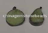 NGP1521 30*35mm - 30*40mm freeform plated druzy agate pendants