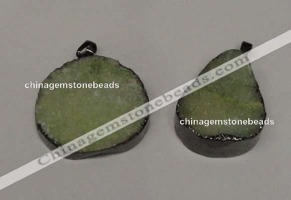 NGP1521 30*35mm - 30*40mm freeform plated druzy agate pendants