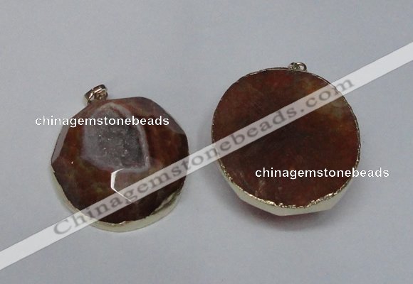 NGP1526 50*55mm - 55*60mm freeform druzy agate pendants