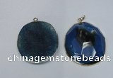 NGP1529 50*55mm - 55*60mm freeform druzy agate pendants