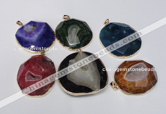 NGP1531 50*55mm - 55*60mm freeform druzy agate pendants