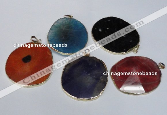 NGP1537 45*55mm - 50*60mm freeform agate gemstone pendants