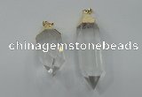 NGP1547 18*35mm - 15*50mm faceted nuggets white crystal pendants