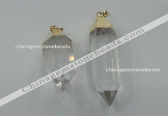 NGP1547 18*35mm - 15*50mm faceted nuggets white crystal pendants