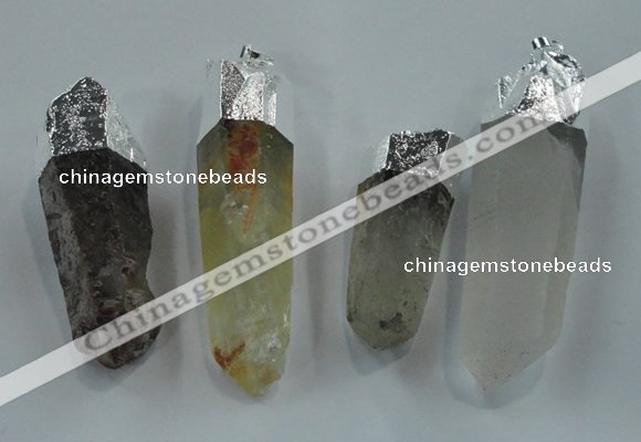 NGP1549 15*45mm - 20*65mm faceted nuggets mixed quartz pendants