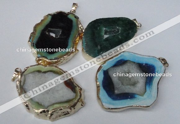 NGP1552 35*40mm - 45*55mm freeform druzy agate pendants