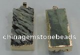 NGP1555 16*35mm - 18*40mm rectangle druzy agate pendants