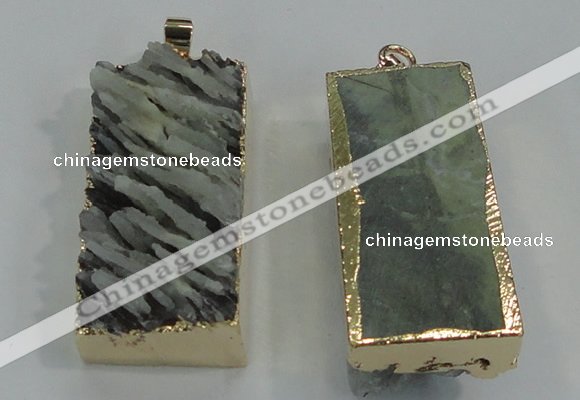 NGP1555 16*35mm - 18*40mm rectangle druzy agate pendants