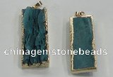 NGP1557 16*35mm - 18*40mm rectangle druzy agate pendants