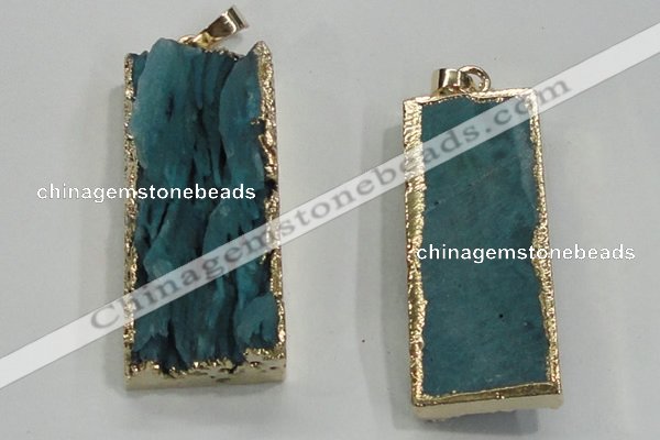 NGP1557 16*35mm - 18*40mm rectangle druzy agate pendants