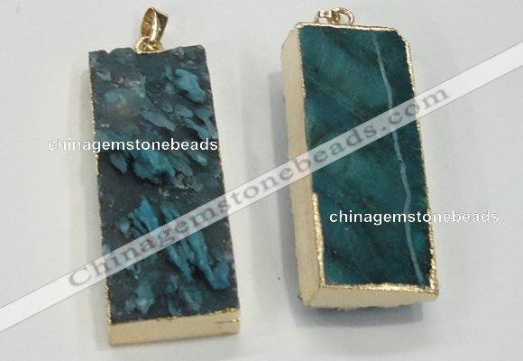 NGP1558 20*50mm - 22*50mm rectangle druzy agate pendants