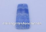 NGP156 2pcs 28*55mm trapezoid dyed blue lace agate gemstone pendants