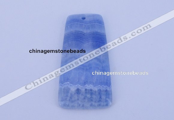 NGP156 2pcs 28*55mm trapezoid dyed blue lace agate gemstone pendants