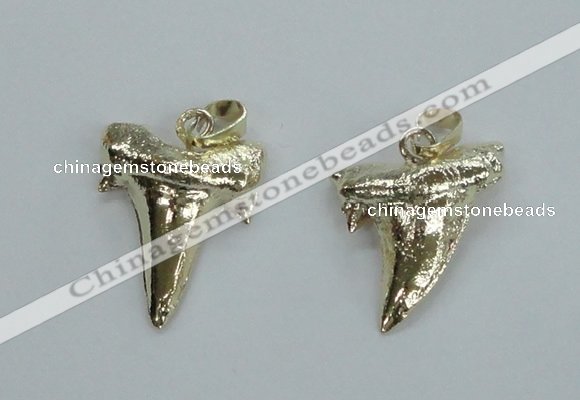 NGP1579 20*22mm - 20*25mm plated shark teeth pendants wholesale