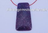 NGP158 2pcs 28*55mm trapezoid kunzite gemstone pendants