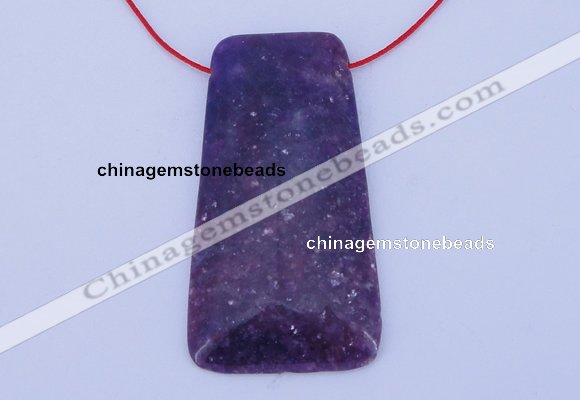 NGP158 2pcs 28*55mm trapezoid kunzite gemstone pendants