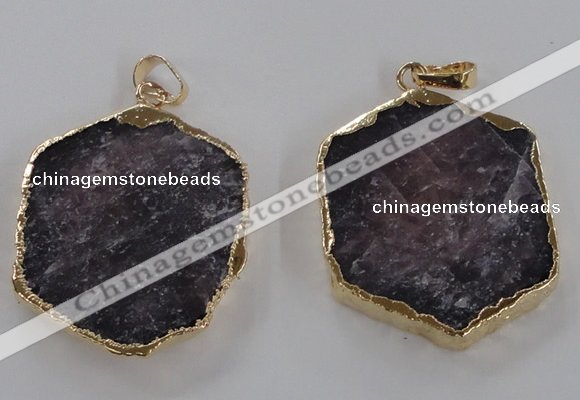 NGP1582 30*35mm - 33*38mm freeform tourmaline gemstone pendants