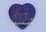 NGP159 2pcs 40*40mm heart kunzite gemstone pendants jewelry