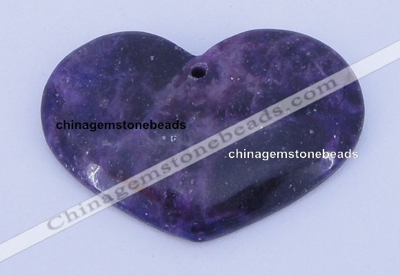 NGP160 2pcs 35*50mm heart kunzite gemstone pendants jewelry