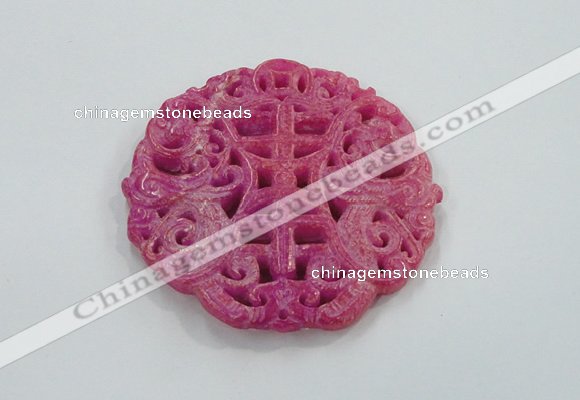 NGP1605 66*66mm Carved dyed natural hetian jade pendants wholesale