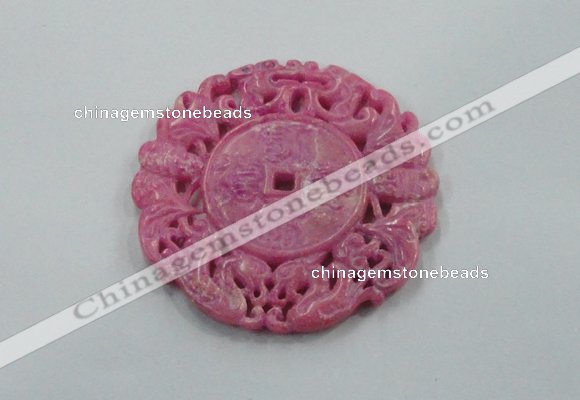 NGP1609 65*65mm Carved dyed natural hetian jade pendants wholesale