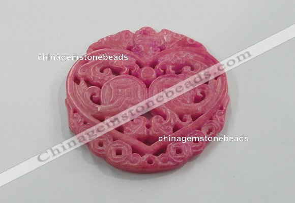 NGP1611 65*65mm Carved dyed natural hetian jade pendants wholesale