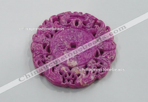 NGP1614 65*65mm Carved dyed natural hetian jade pendants wholesale