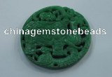 NGP1617 68*68mm Carved dyed natural hetian jade pendants wholesale