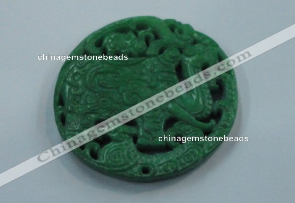 NGP1617 68*68mm Carved dyed natural hetian jade pendants wholesale