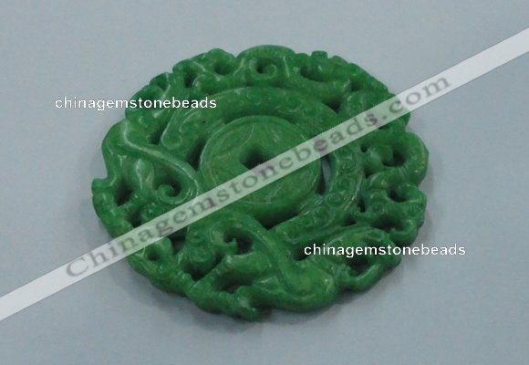 NGP1618 65*65mm Carved dyed natural hetian jade pendants wholesale