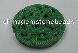 NGP1619 66*67mm Carved dyed natural hetian jade pendants wholesale