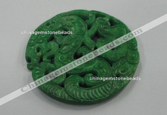 NGP1619 66*67mm Carved dyed natural hetian jade pendants wholesale