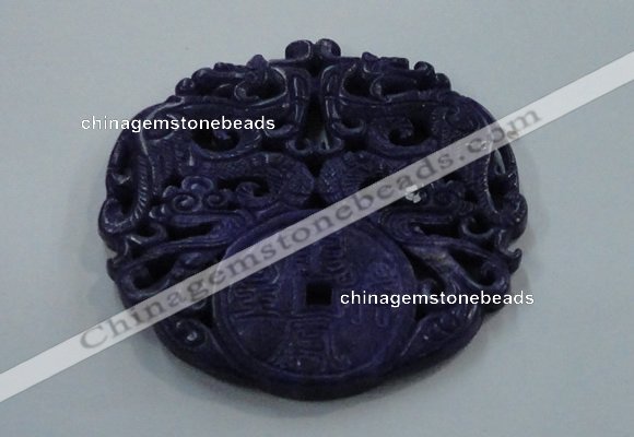 NGP1626 67*68mm Carved dyed natural hetian jade pendants wholesale