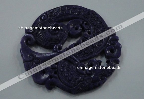 NGP1628 67*70mm Carved dyed natural hetian jade pendants wholesale